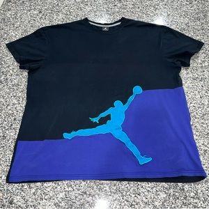Vintage Y2K Jordan T Shirt 3XL Black Purple Embroidered Big Jumpman Logo